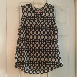 Banana Republic Navy White Geometric Blouse